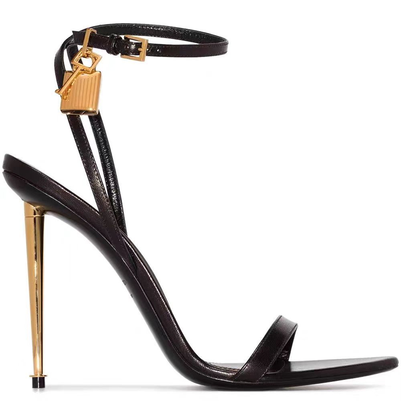 Leather Work Heels - Cinturino con fibbia Tinta unita Decorazione