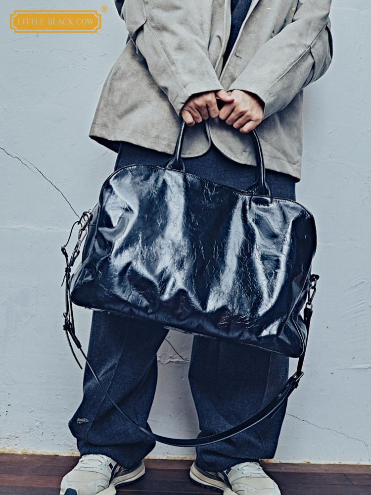Leather Work Bag Mens - Borsa a Tracolla da Lavoro per