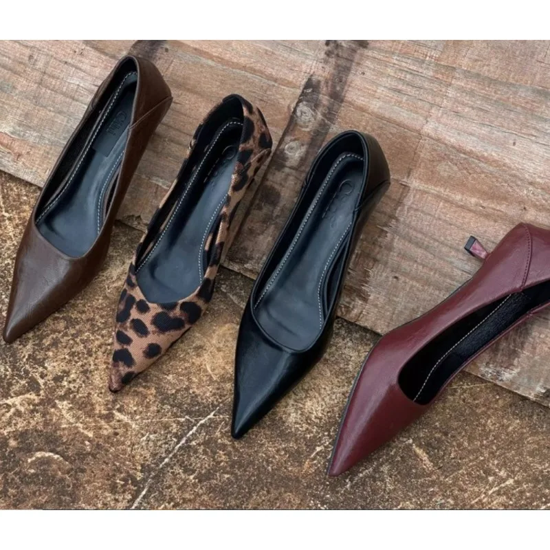 Leather Work Heels - 2024 donne sexy tacchi alti bordeaux