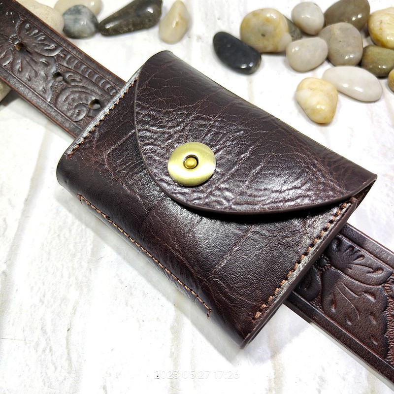 Leatherwork Belt - Blongk Mini marsupio sottile cintura in