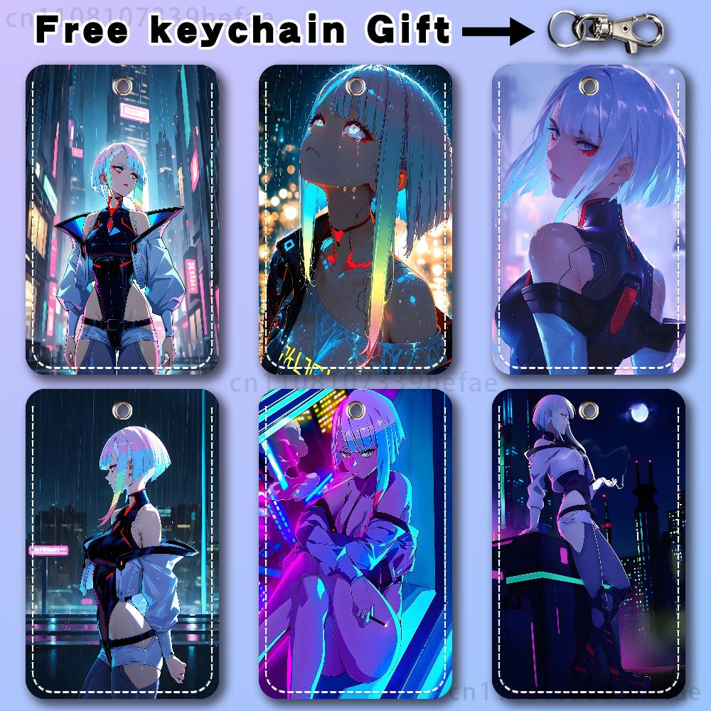 Leather Working - Lucy C-Cyberpunk E-Edgerunners Portachiavi per carte
