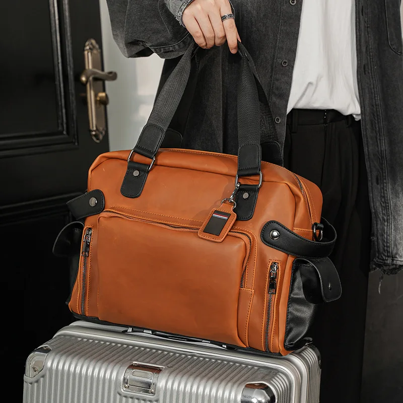 Leather Work Bag Mens - Borsa a tracolla da uomo alla