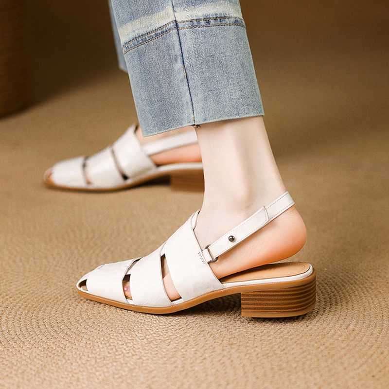 NUOVE donne di estate sandali  - Leather Work Heels recensione e prezzo