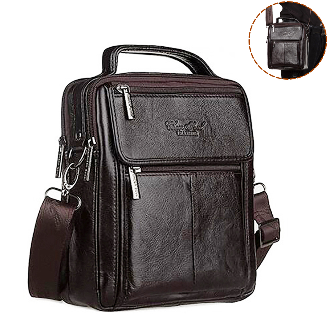 Borsa a Tracolla Messenger da  - Leather Work Bag Mens recensione e prezzo