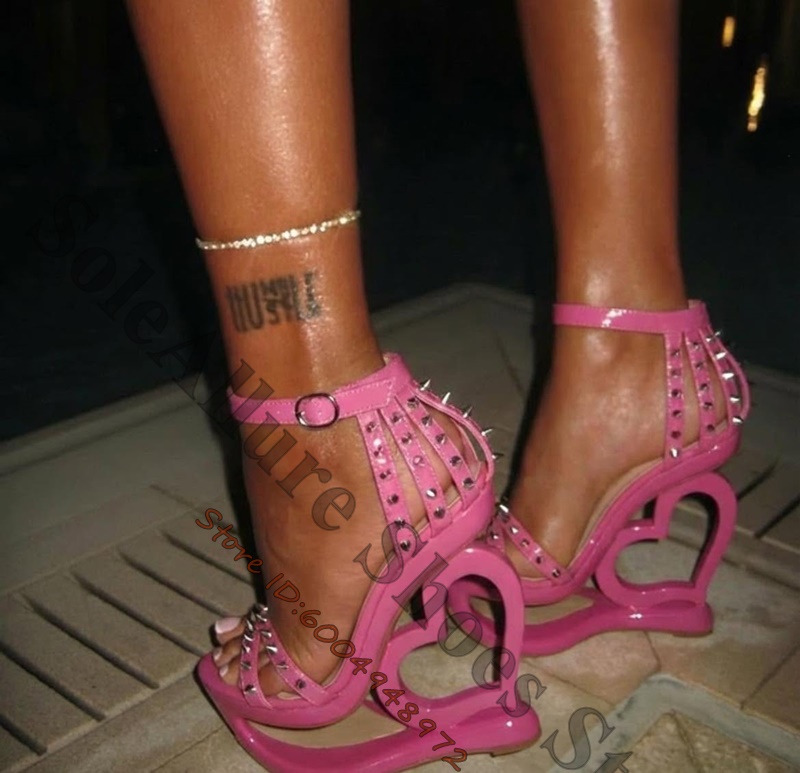 Sandali con zeppa rosa shockin - Leather Work Heels recensione e prezzo