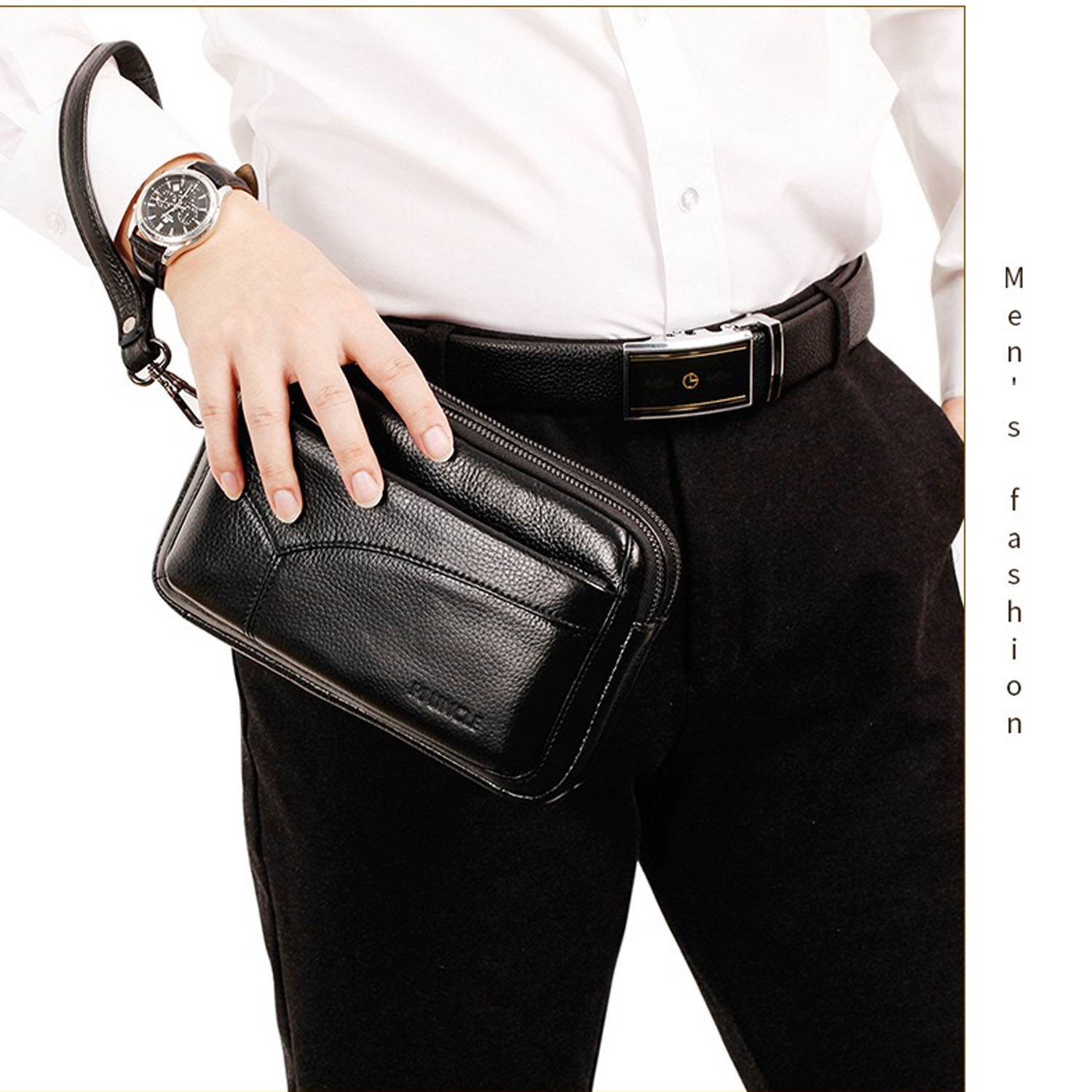 Borsa a Mano da Uomo in Vera P - Leather Work Bag Mens recensione e prezzo