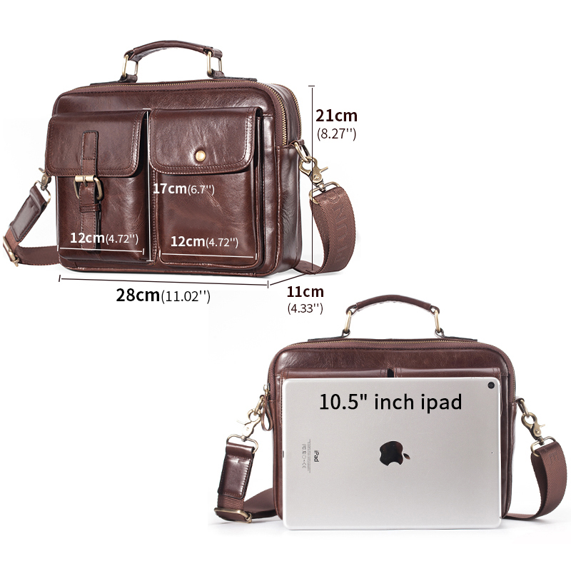 Nuovissima borsa a tracolla in - Leather Work Bag Mens recensione e prezzo